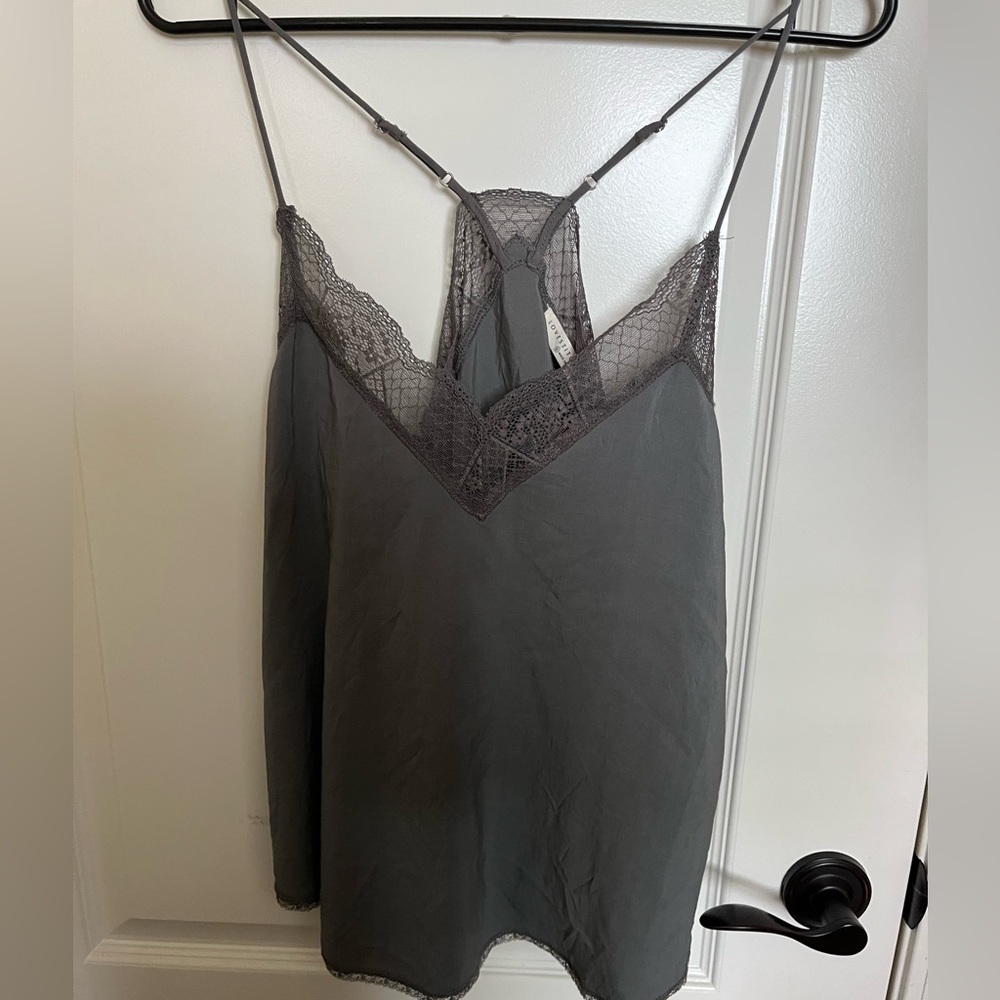 Grey camisole with lace detailing